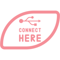 Connect here USB flash disk drive logo symbol png