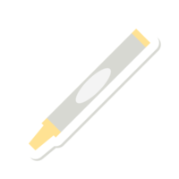 Sticker Yellow Crayon Stationary Collection Tools png