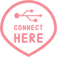 Connect here USB flash disk drive logo symbol png