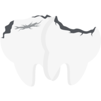 Duplo dente quebrado cavidade rachado dentes png