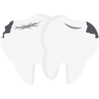 Duplo dente quebrado cavidade rachado dentes png