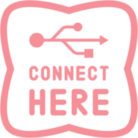 Connect here USB flash disk drive logo symbol png