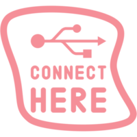 Connect here USB flash disk drive logo symbol png