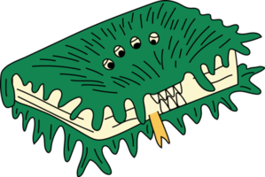 Green book in the form of a monster, an element of decor for Halloween. png