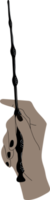 A hand wields a magic wand png