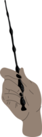 A hand wields a magic wand png