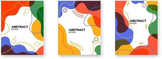 Abstract colorful cover collection design vector