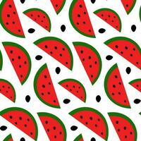 Watermelon fruit berry seamless pattern red color. Fruit juicy wrapping design. vector