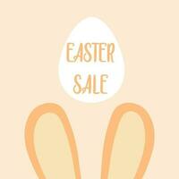 Easter Sale postcard illustration with rabbit ears illustration. Spring discounts concept. vector