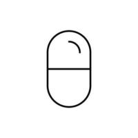 Capsule Isolated Line Icon. Vector sign for applications, books, banners, adverts, sites, shops, stores