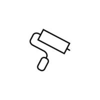 Paint Roller Isolated Line Icon. Editable stroke. Vector sign for adverts, stores, shops, articles, UI, apps, sites. Minimalistic sign drawn with black line