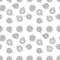 Vector seamless pattern of arrow, gear, globe on white background. It can be used for printing on various surfaces