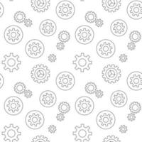 Vector seamless pattern of various gear or cogwheels made of various element