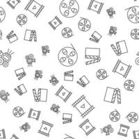 Vector seamless pattern of movie, filming and production is made of various element