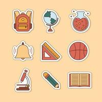 Education School Stickers Isolated Clipart Illustration vector
