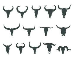 Skull bull silhouette, Buffalo skull silhouettes, Horns and skull silhouette,  Bull skull svg, Bison skulls silhouette vector