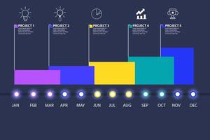 Infographic template for business. Modern Timeline diagram calendar with grant chart, presentation vector infographic.