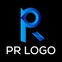 pr moderno logo diseño vector