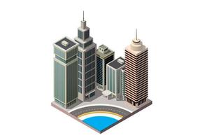 Isometric Skyscrapers offices building vector