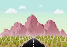 paisaje de carretera de montaña vector
