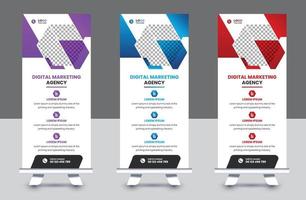 Professional business roll up banner and pull up banner template design vector