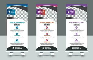 Professional business roll up banner and pull up banner template design vector