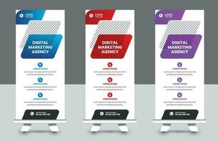 Professional business roll up banner and pull up banner template design vector