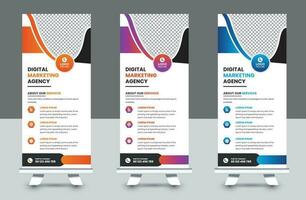 Professional business roll up banner and pull up banner template design vector