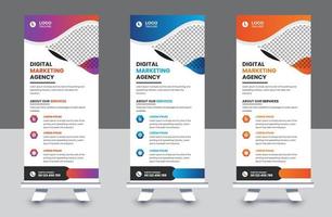 Professional business roll up banner and pull up banner template design vector