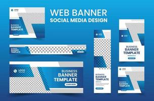 Business banner web template bundle design, Social Media Cover ads banner, flyer, invitation card vector