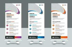 Professional business roll up banner and pull up banner template design vector