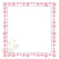 pink heart frame background vector