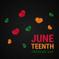 Juneteenth freedom day design background with heart symbol vector