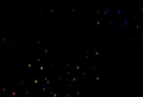 Dark Multicolor, Rainbow vector background with triangles, circles, cubes.