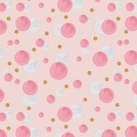 Seamless pattern. Aquarelle circles in pastel colors. Pink and gold spots isolated on a light background. Design for packaging, wallpaper, decor. photo