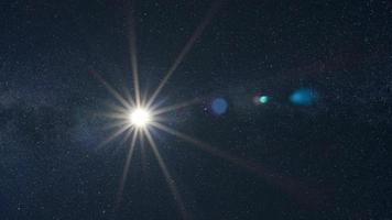 Night sky Milky way with full Moon and universe constellations in the background. photo