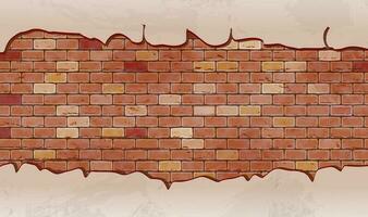 brick wall broken vector