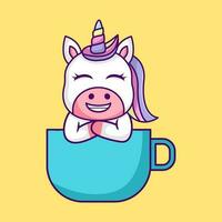 linda unicornio ilustración, linda y divertido vector