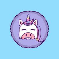 Cute unicorn illustration, cute and fun vector