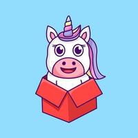 linda unicornio ilustración, linda y divertido vector