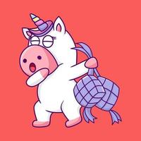 Cute unicorn illustration, cute and fun vector