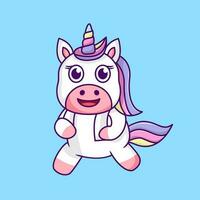 linda unicornio ilustración, linda y divertido vector