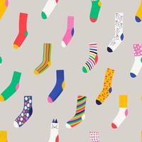 Seamless pattern with colorful trendy socks vector illustration