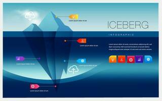 iceberg infografía. modelo infografía web datos presentación y móvil solicitud aislado en antecedentes vector