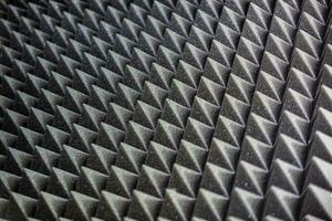 Professional black soundproofing with pattern. Texture. Background. Template. Horizontal High quality photo