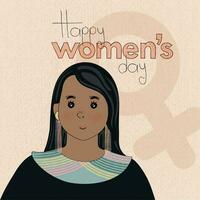 Isolated girl judge character Happy women day poster Vector