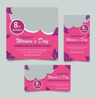 International women's day social media banner collection vector