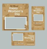 International women's day social media banner collection vector