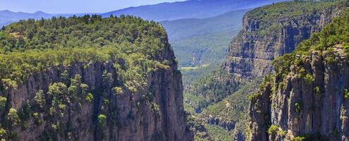 Tazi Canyon landscape in Manavgat Turkey. valley and cliff. banner photo