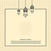 saludo islámico tarjeta ramadan kareem fondo cuadrado diseño de color dorado negro para fiesta islámica vector